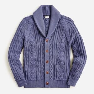 J. Crew Cotton Cable-Knit Shawl-collar Cardigan Sweater - Large - NWT